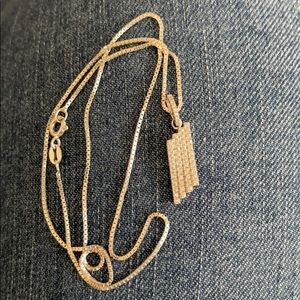 Silver necklace with stone